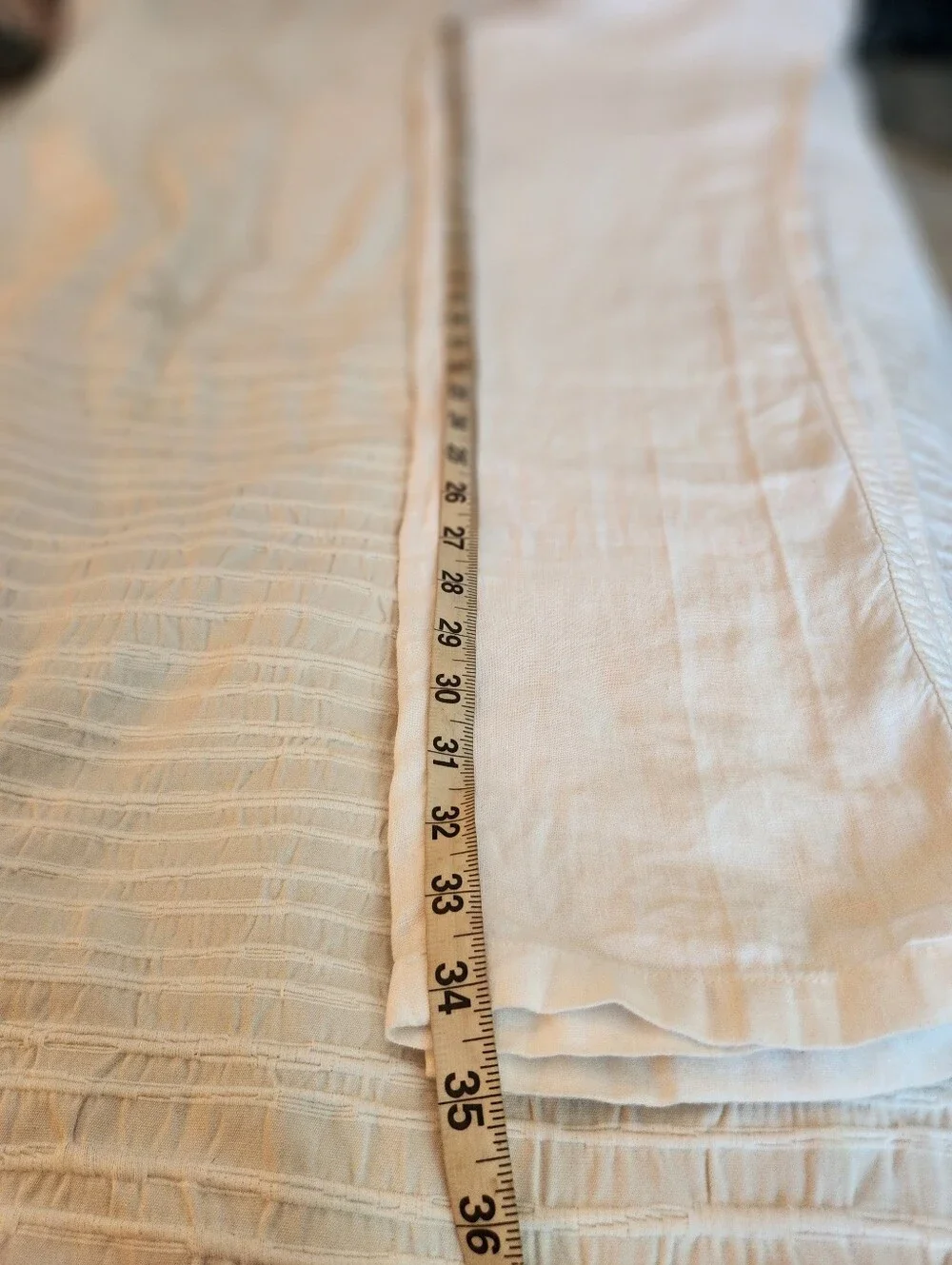 Vilebrequin 100% Linen White Textured Layered Slim Mens Pants Size Xl